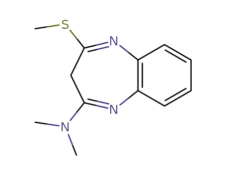 Molecular Structure of 69540-74-5 (dimethyl-(4-methylsulfanyl-3<i>H</i>-benzo[<i>b</i>][1,4]diazepin-2-yl)-amine)