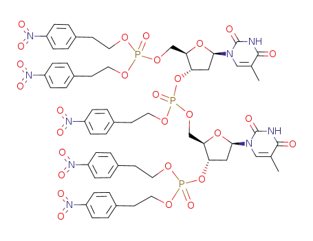 5'-O-(bis<2-(p-nitrophenyl)ethyl>phosphoryl)thymidylyl(3'-<O<sup>P</sup>-(2-(p-nitrophenyl)ethyl)>-5')thymidine 3'-(bis<2-(p-nitrophenyl)ethyl> phosphate)