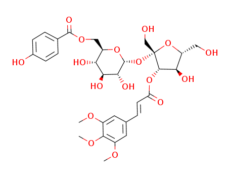 See R-D-Glucopyranoside,3-O-[(2E)-1-oxo-3-(3,- 4,5-trimethoxyphenyl)-2-propenyl]-&acirc;-Dfructofuranosyl,6-(4-hydroxybenzoate)                                                                         