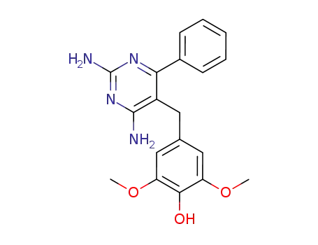 Molecular Structure of 73576-12-2 (4-(2,4-Diamino-6-phenyl-pyrimidin-5-ylmethyl)-2,6-dimethoxy-phenol)