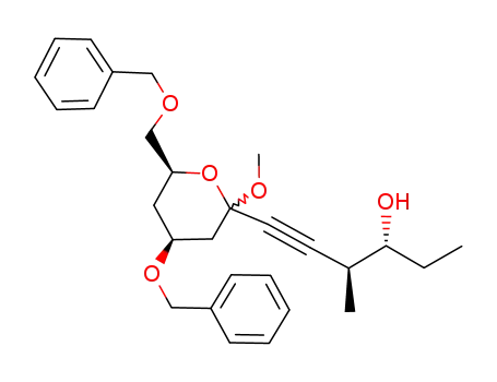 (4S,6S)-4-benzyloxy-6-benzyloxymethyl-2-<(3S,4R)-4-hydroxy-3-methylhex-1-ynyl>-2-methoxy-tetrahydropyran