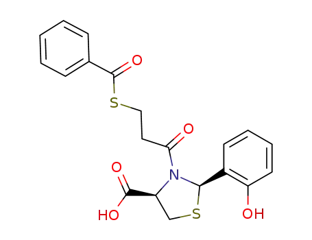 (2R,4R)-3-(S-benzoyl-3-mercaptopropionyl)-2-(2-hydroxyphenyl)-4-thiazolidinecarboxylic acid