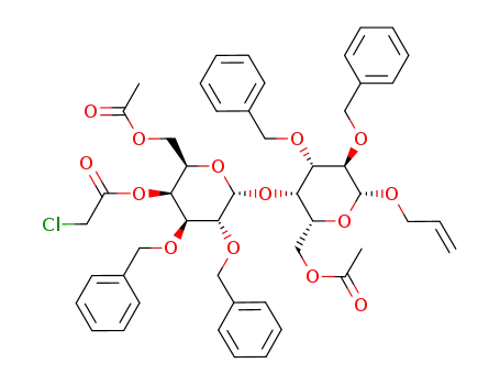 Chloro-acetic acid (2R,3S,4S,5R,6R)-2-acetoxymethyl-6-((2R,3S,4S,5R,6R)-2-acetoxymethyl-6-allyloxy-4,5-bis-benzyloxy-tetrahydro-pyran-3-yloxy)-4,5-bis-benzyloxy-tetrahydro-pyran-3-yl ester