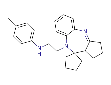 Molecular Structure of 133307-92-3 (Spiro(benzo(b)cyclopenta(e)(1,4)diazepine-10(9H),1-cyclopentane)-9-ethanamine, 1,2,3,10a-tetrahydro-N-(4-methylphenyl)-)