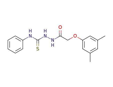 Molecular Structure of 103896-76-0 (Acetic acid, (3,5-dimethylphenoxy)-,
2-[(phenylamino)thioxomethyl]hydrazide)