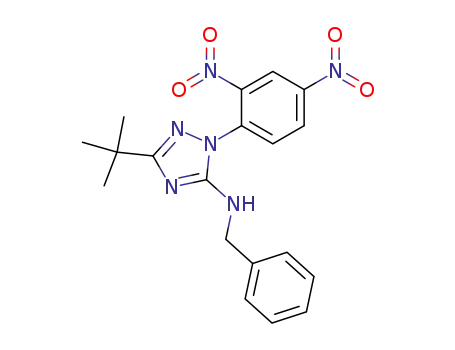 Molecular Structure of 114065-71-3 (1H-1,2,4-Triazol-5-amine,
3-(1,1-dimethylethyl)-1-(2,4-dinitrophenyl)-N-(phenylmethyl)-)