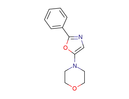 Molecular Structure of 51770-06-0 (Morpholine, 4-(2-phenyl-5-oxazolyl)-)