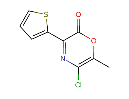 2H-1,4-Oxazin-2-one, 5-chloro-6-methyl-3-(2-thienyl)-