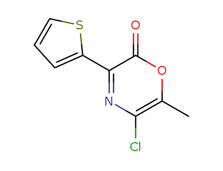 Molecular Structure of 142330-91-4 (2H-1,4-Oxazin-2-one, 5-chloro-6-methyl-3-(2-thienyl)-)