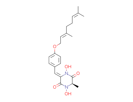 (6S)-3-[[4-[(2E)-3,7-dimethylocta-2,6-dienoxy]phenyl]methylidene]-1,4-dihydroxy-6-methyl-piperazine-2,5-dione cas  22775-52-6
