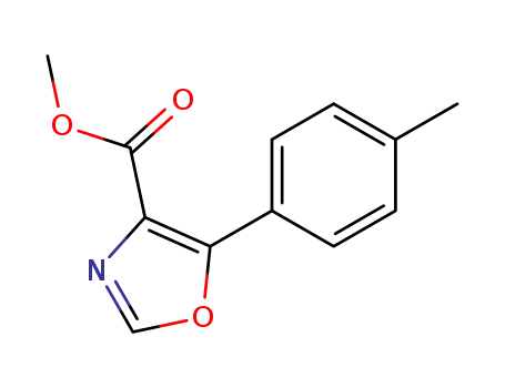 Molecular Structure of 89204-96-6 (4-Oxazolecarboxylic acid, 5-(4-methylphenyl)-, methyl ester)