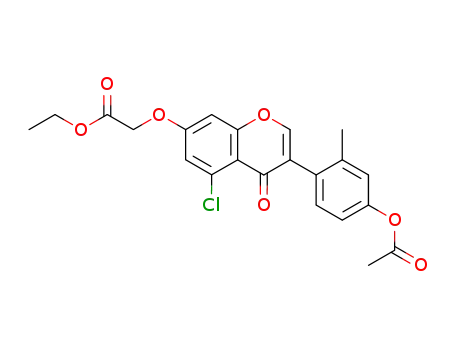 Acetic acid,
[[3-[4-(acetyloxy)-2-methylphenyl]-5-chloro-4-oxo-4H-1-benzopyran-7-yl]
oxy]-, ethyl ester