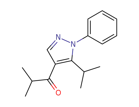 Molecular Structure of 85302-09-6 (1-(5-Isopropyl-1-phenyl-1H-pyrazol-4-yl)-2-methyl-propan-1-one)
