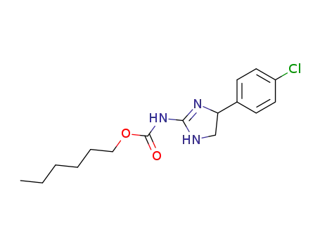 Molecular Structure of 69811-34-3 (Carbamic acid, [4-(4-chlorophenyl)-4,5-dihydro-1H-imidazol-2-yl]-,
hexyl ester)