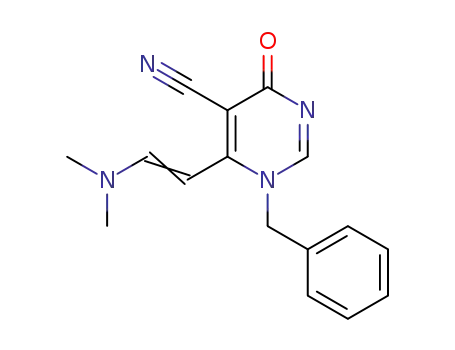 1-benzyl-6-[2-(dimethylamino)vinyl]-4-oxo-1,4-dihydro-5-pyrimidinecarbonitrile