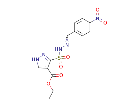 Molecular Structure of 145865-72-1 (ethyl 5-{[(2E)-2-(4-nitrobenzylidene)hydrazinyl]sulfonyl}-1H-pyrazole-4-carboxylate)