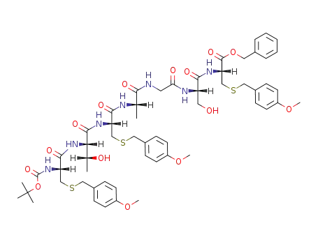 Molecular Structure of 88832-07-9 (Boc-Cys(MBzl)-Thr-Cys(MBzl)-Ala-Gly-Ser-Cys(MBzl)-OBzl)