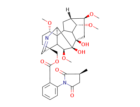 Aconitane-7,8-diol,19,20-didehydro-1,6,14,16-tetramethoxy-4-[[[2-[(3S)-3-methyl-2,5-dioxo-1-pyrrolidinyl]benzoyl]oxy]methyl]-,(1a,6b,14a,16b)- (9CI)
