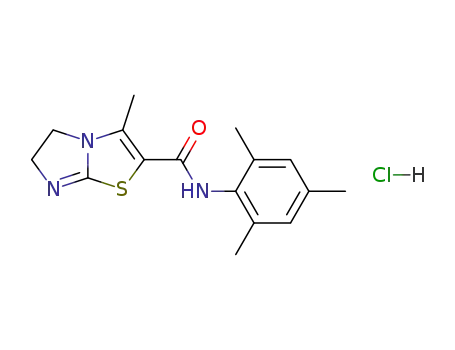 Molecular Structure of 64107-87-5 (3-methyl-N-(2,4,6-trimethylphenyl)-5,6-dihydroimidazo[2,1-b][1,3]thiazole-2-carboxamide hydrochloride)