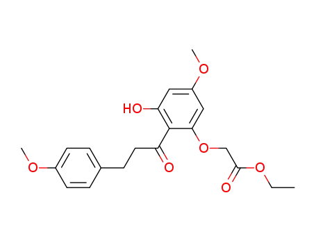 Molecular Structure of 126116-57-2 (2'-(ethoxycarbonyl)methoxy-6'-hydroxy-4,4'-dimethoxydihydrochalcone)