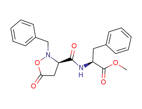 Molecular Structure of 125507-05-3 ((S)-2-[((R)-2-Benzyl-5-oxo-isoxazolidine-3-carbonyl)-amino]-3-phenyl-propionic acid methyl ester)
