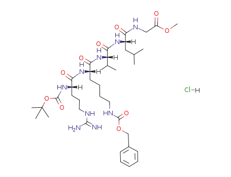 Molecular Structure of 105220-35-7 (Boc-Arg(HCl)-Lys(Z)-Val-Leu-Gly-OCH<sub>3</sub>)