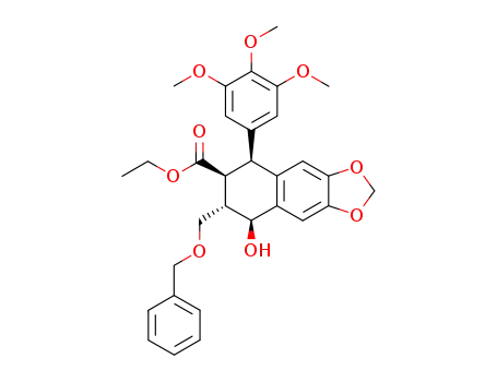 (5S,6S,7S,8S)-7-Benzyloxymethyl-8-hydroxy-5-(3,4,5-trimethoxy-phenyl)-5,6,7,8-tetrahydro-naphtho[2,3-d][1,3]dioxole-6-carboxylic acid ethyl ester
