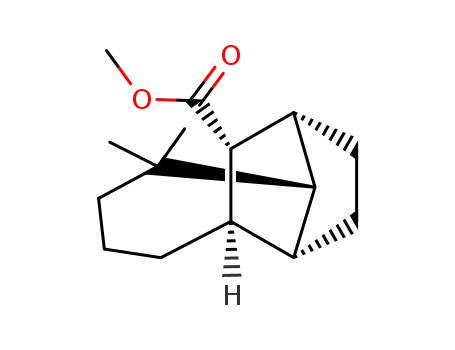 Molecular Structure of 144534-06-5 ((1S<sup>*</sup>,2R<sup>*</sup>,7S<sup>*</sup>,8R<sup>*</sup>,11S<sup>*</sup>)-11-Carbomethoxy-3,3-dimethyltricyclo<5.3.1.0<sup>2,8</sup>>undecane)