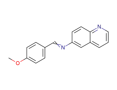 Molecular Structure of 100097-98-1 (6-Quinolinamine, N-[(4-methoxyphenyl)methylene]-)