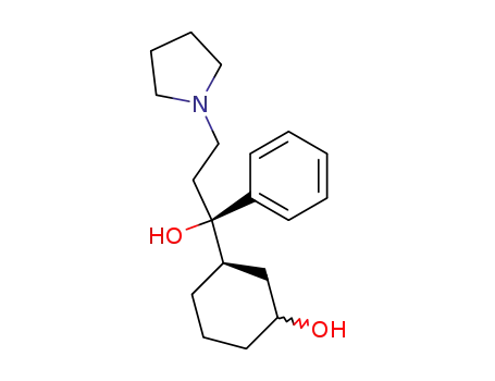 Molecular Structure of 74178-38-4 (3-[1-hydroxy-1-phenyl-3-(pyrrolidin-1-yl)propyl]cyclohexanol)