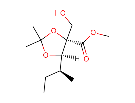 (4R,5R,1'S)-2,2-dimethyl-4-(hydroxymethyl)-4-(methoxycarbonyl)-5-(1'-methylpropyl)-1,3-dioxolane