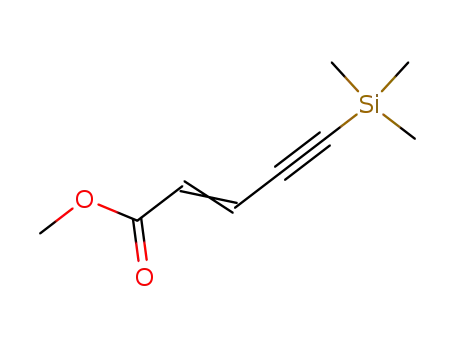 Molecular Structure of 78762-79-5 (2-Penten-4-ynoic acid, 5-(trimethylsilyl)-, methyl ester)