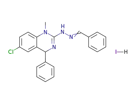2-(2-Benzylidenehydrazino)-6-chloro-1-methyl-4-phenyl-1H-1,4-dihydroquinazoline hydroiodide