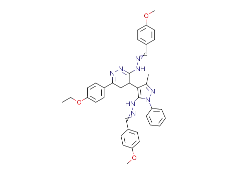 N-[6-(4-Ethoxy-phenyl)-4-(5-{N'-[1-(4-methoxy-phenyl)-meth-(E)-ylidene]-hydrazino}-3-methyl-1-phenyl-1H-pyrazol-4-yl)-4,5-dihydro-pyridazin-3-yl]-N'-[1-(4-methoxy-phenyl)-meth-(E)-ylidene]-hydrazine