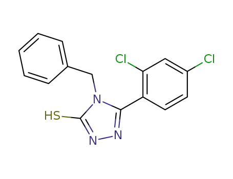 Molecular Structure of 23282-91-9 (4-BENZYL-5-(2,4-DICHLOROPHENYL)-4H-1,2,4-TRIAZOLE-3-THIOL)