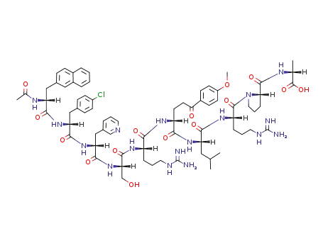 Molecular Structure of 119018-01-8 (LHRH, N-Ac(2)-Nal(1)-4-Cl-Phe(2)-3-Pal(3)-Arg(5)-5-(4-methoxyphenyl)-5-oxo-2-aminopentanoic acid(6)-Ala(10)-)