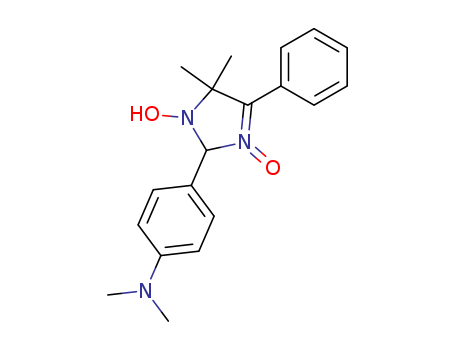 Molecular Structure of 122981-35-5 (Benzenamine,
4-(2,5-dihydro-1-hydroxy-5,5-dimethyl-3-oxido-4-phenyl-1H-imidazol-2-
yl)-N,N-dimethyl-)