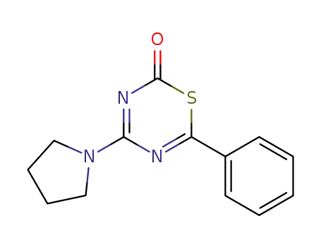 Molecular Structure of 63847-48-3 (2H-1,3,5-Thiadiazin-2-one, 6-phenyl-4-(1-pyrrolidinyl)-)