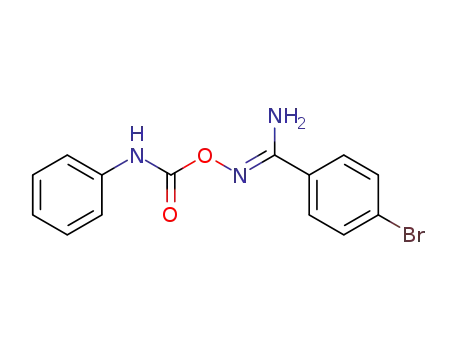 Molecular Structure of 93474-39-6 (Benzenecarboximidamide, 4-bromo-N-[[(phenylamino)carbonyl]oxy]-)