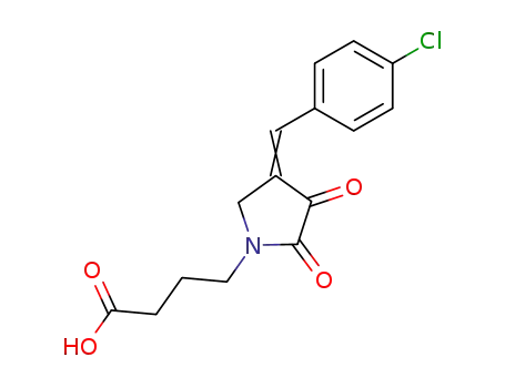 Molecular Structure of 76628-88-1 (4-[4-(4-chlorobenzylidene)-2,3-dioxopyrrolidin-1-yl]butanoic acid)