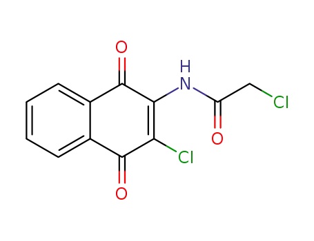 Molecular Structure of 54010-92-3 (2-chloro-N-(3-chloro-1,4-dioxo-1,4-dihydronaphthalen-2-yl)acetamide)