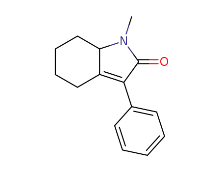Molecular Structure of 67302-46-9 (2H-Indol-2-one, 1,4,5,6,7,7a-hexahydro-1-methyl-3-phenyl-)
