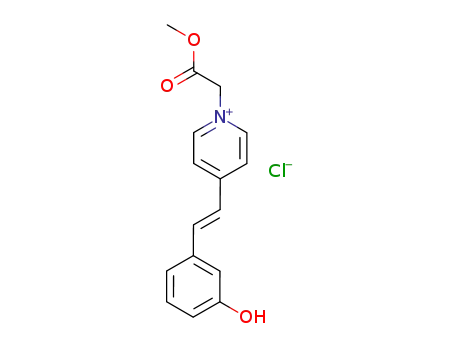 Molecular Structure of 79131-35-4 (4-[(E)-2-(3-Hydroxy-phenyl)-vinyl]-1-methoxycarbonylmethyl-pyridinium; chloride)