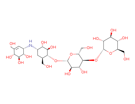 4-O-[4-O-(α-D-Glucopyranosyl)-β-D-glucopyranosyl]-5-(hydroxymethyl)-1-[[(1S,4R,5S,6S)-4,5,6-trihydroxy-3-(hydroxymethyl)-2-cyclohexen-1-yl]amino]-1,5,6-trideoxy-D-chiro-inositol