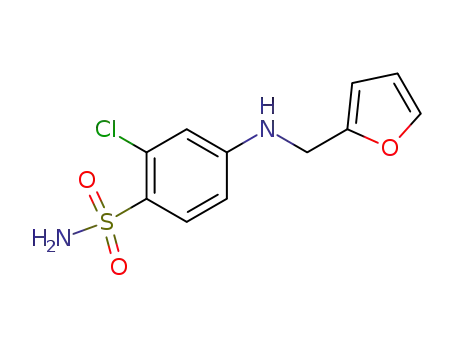 Molecular Structure of 76852-02-3 (2-chloro-4-[(furan-2-ylmethyl)amino]benzenesulfonamide)