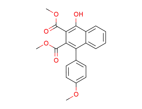 Molecular Structure of 92753-30-5 (2,3-Naphthalenedicarboxylic acid, 1-hydroxy-4-(4-methoxyphenyl)-,
dimethyl ester)