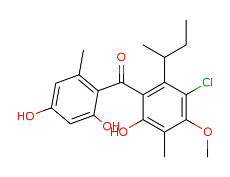 5-chloro-2,2,4'-trihydroxy-4-methoxy-3,6'-dimethyl-6-s-butylbenzophenone