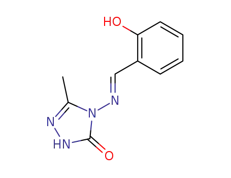 Molecular Structure of 137182-47-9 (3H-1,2,4-Triazol-3-one,
2,4-dihydro-4-[[(2-hydroxyphenyl)methylene]amino]-5-methyl-, (E)-)