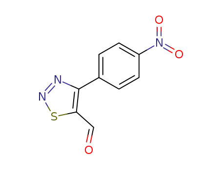 Molecular Structure of 130747-35-2 (4-(p-nitrophenyl)-1,2,3-thiadiazole-5-carbaldehyde)