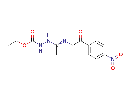 Molecular Structure of 143417-75-8 (Hydrazinecarboxylic acid,
2-[1-[[2-(4-nitrophenyl)-2-oxoethyl]imino]ethyl]-, ethyl ester)